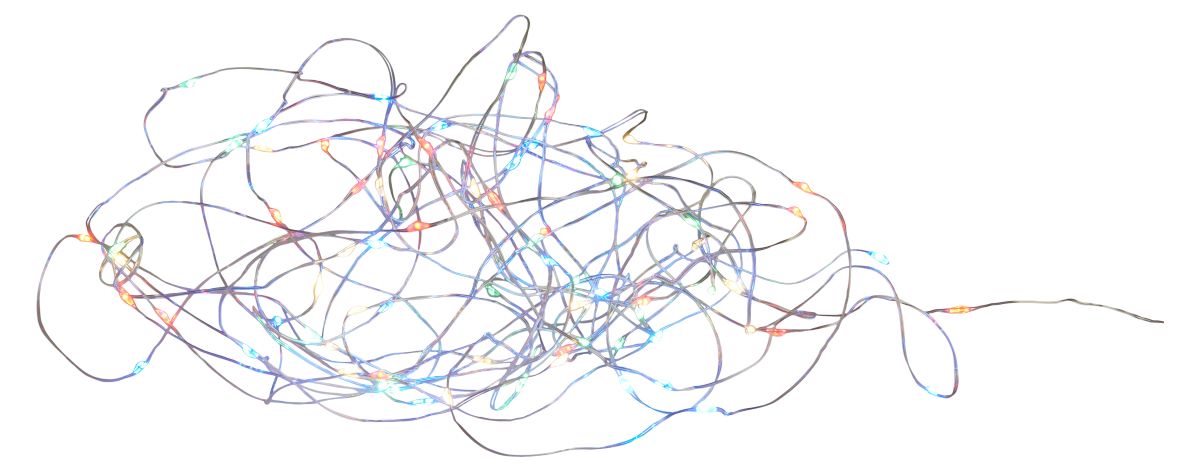 Wirelyskæde til batteri med multifarvede LED lys og 8/16 timer - 80 LED