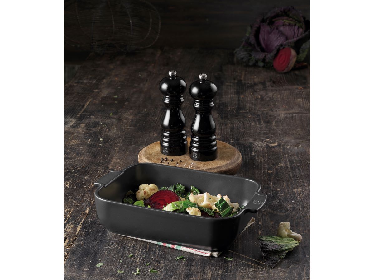 Salt- og peberkværnsæt Paris 18 cm Sort lak Bøg