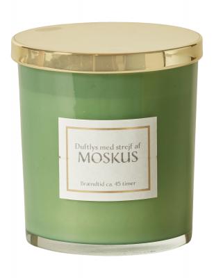 Duftlys 3% 330 gram/45 timer Musk grøn/guld