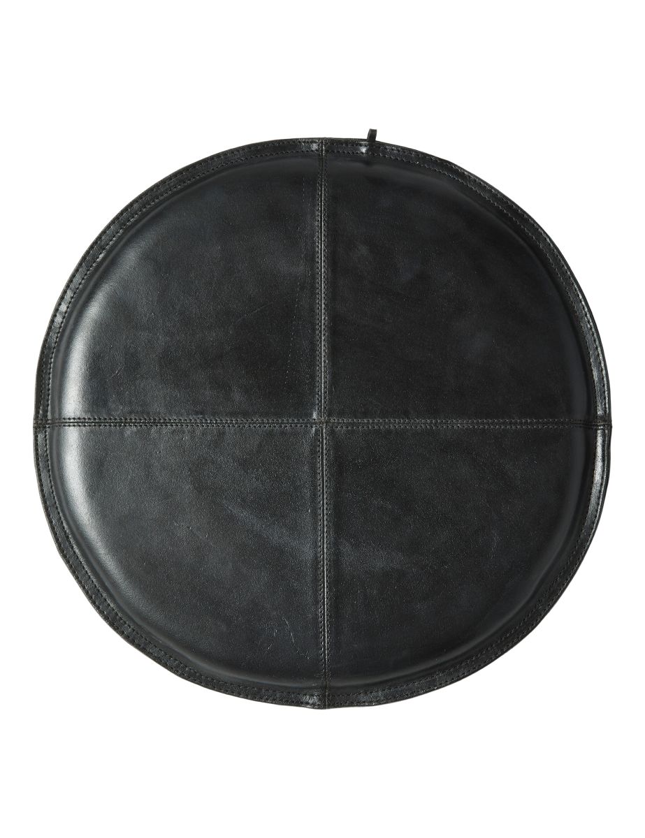 Da'core Sædehynde i bøffellæder Ø 38 cm. sort