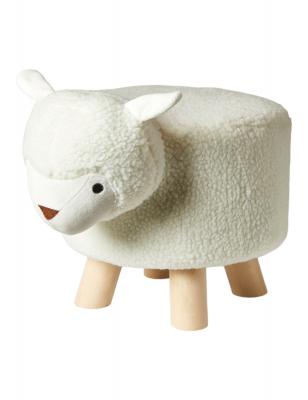 Lam skammel med træben 40x28x27 cm. PU natur