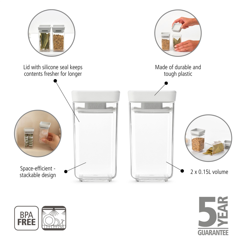 Brabantia Tasty+ Opbevaringsboks 2 dele 2 x 0.15L lysegrå