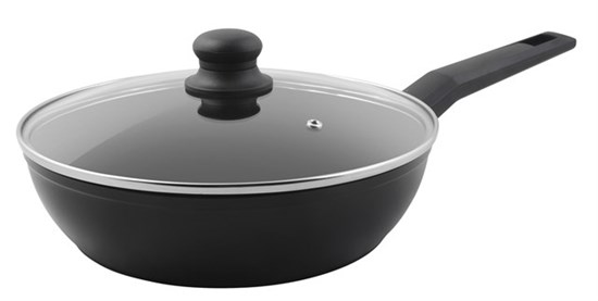 Sauterpande Ø26x6 cm m/låg - sort alu