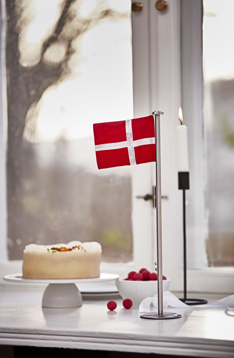 Flagstang 8 x 40 cm Rød/Hvid Bomuld