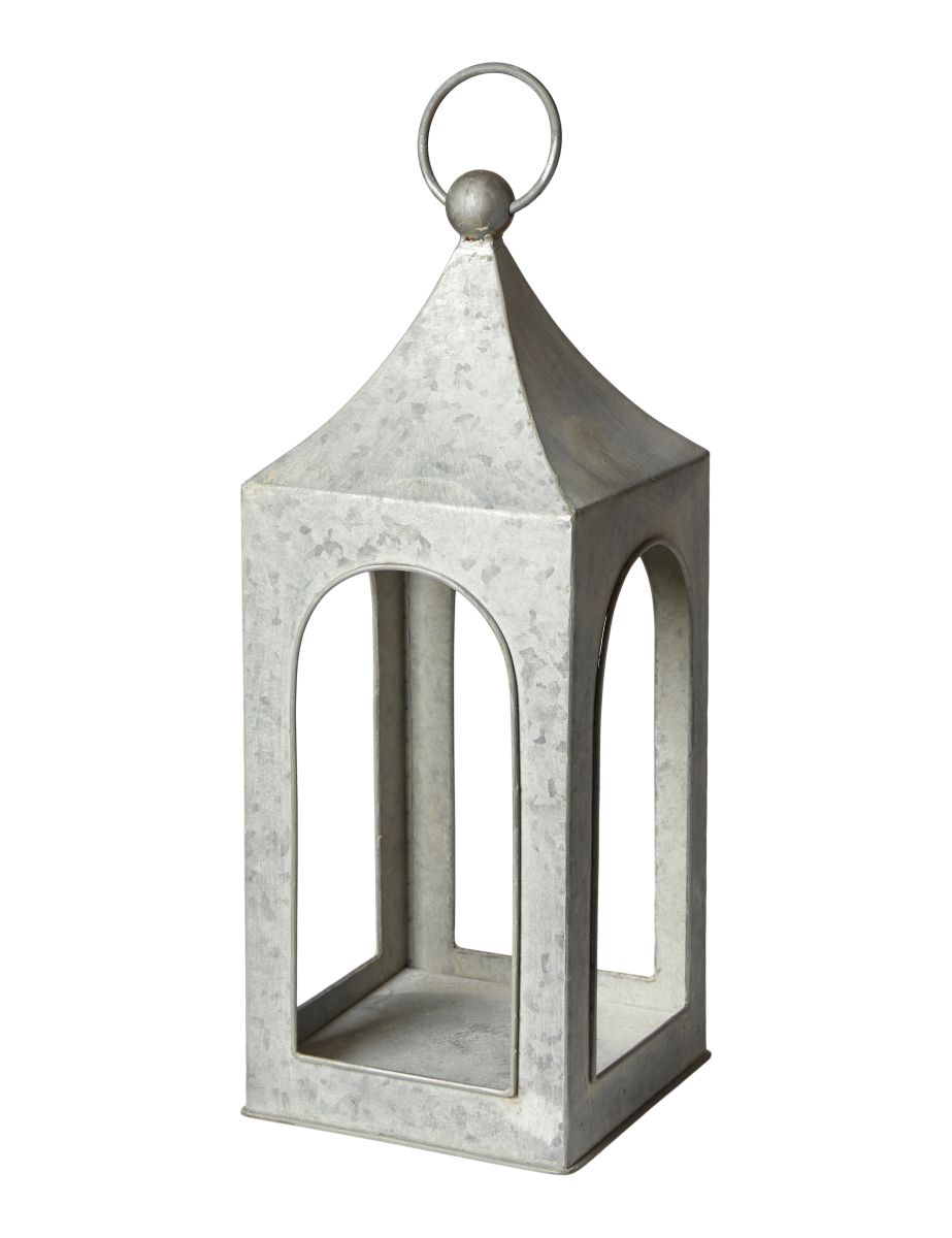Lanterne uden glas 15 x 15 x 40 cm. zink