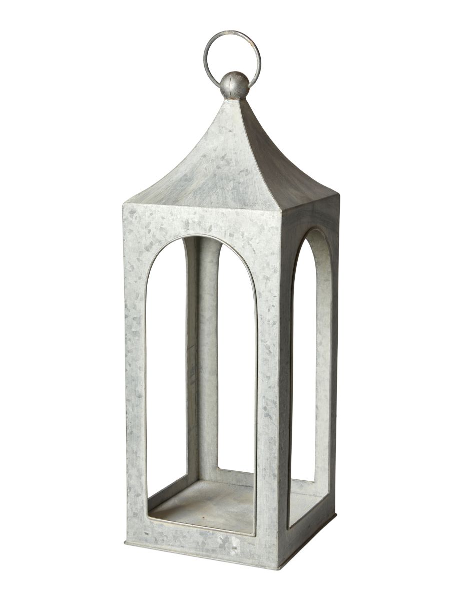 Lanterne uden glas 19 x 19 x 54 cm. zink