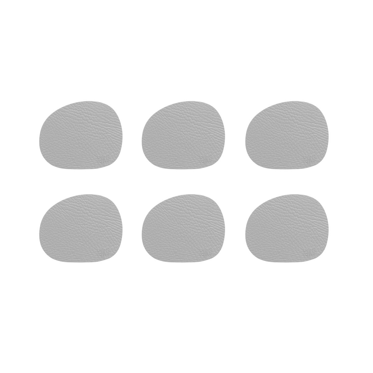 Raw coaster silikone 12,2x10 cm 6 stk. lys grå