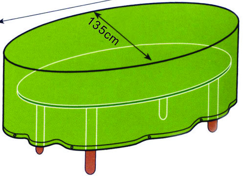 Overtræk til ovalt bord 230x135x70cm, PE 110gram/m2