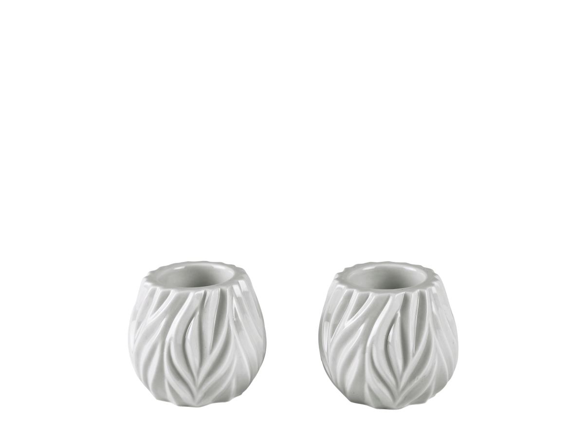 Fyrfadsstage Flame Hvid 2 Stk Morsø