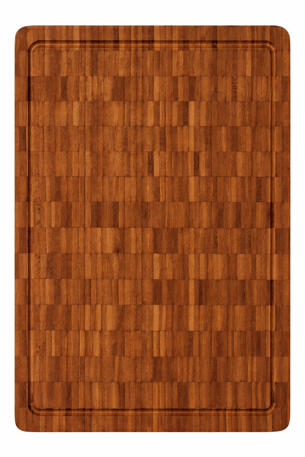 Skærebræt i olieret bambus med saftrille 42x31x4 cm.
