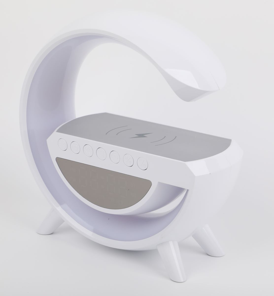G-lampe med trådløs opladning og Bluetooth højtaler 24x23x8 cm