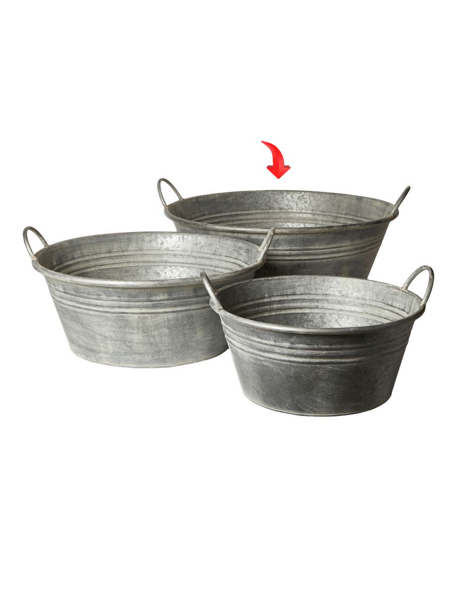 Balje Ø 53 x H 20 cm. zink