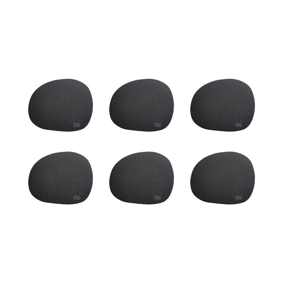Raw Coaster soft silikone 12,2x10 cm 6 stk. sort