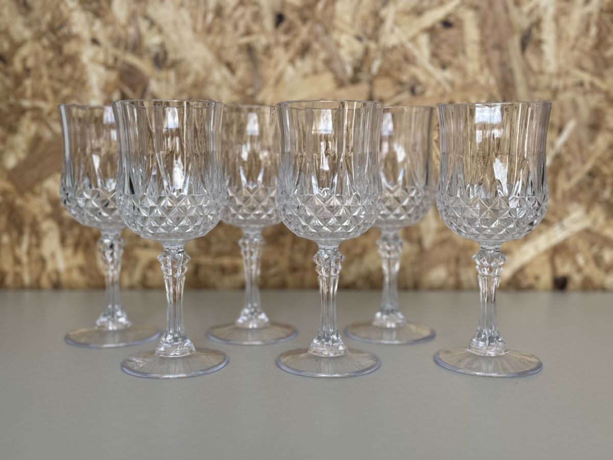 Vinglas 6 stk. - klar plast