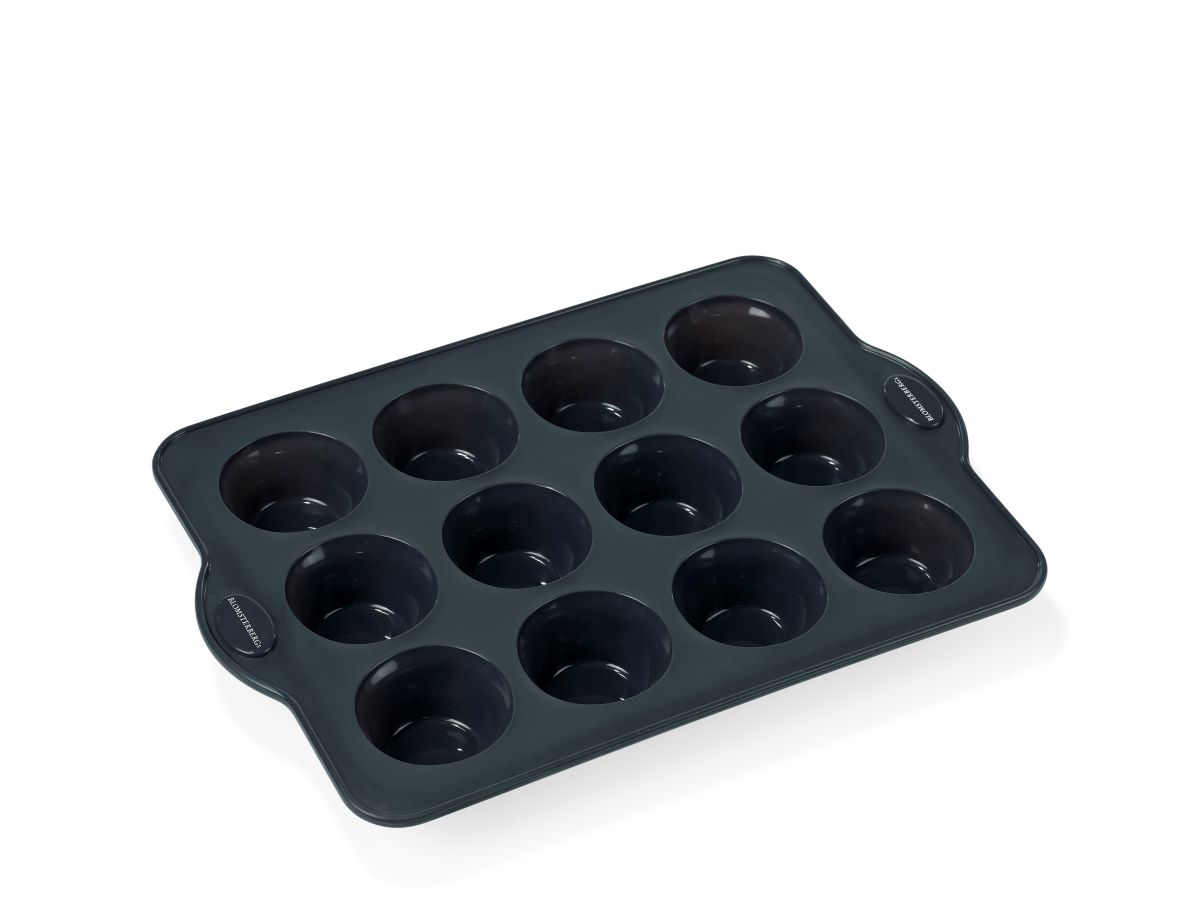 Muffinform 12 stk. grå silikone