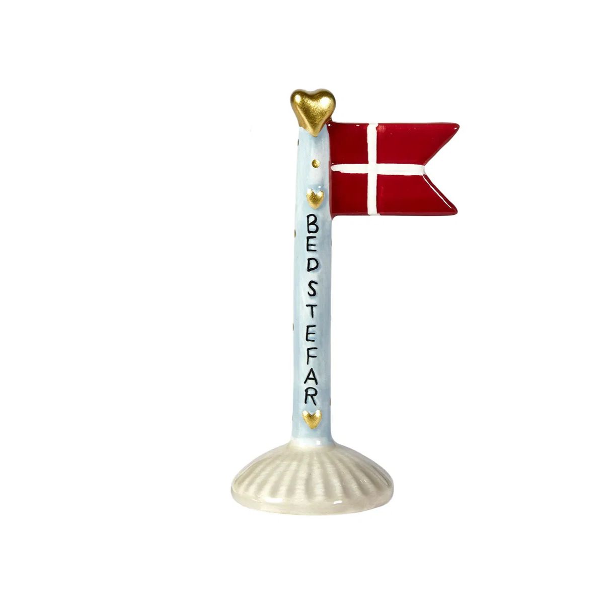 Keramik flag Bedstefar blå/grå 14 cm.