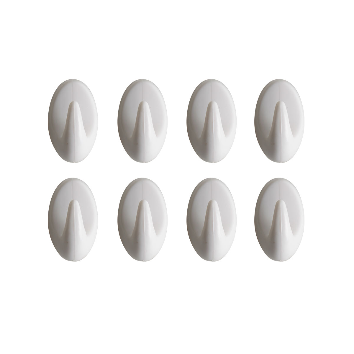Royal Selvklæbende kroge, 8 stk. plast 2,7x1,6x1,2 cm, hvide