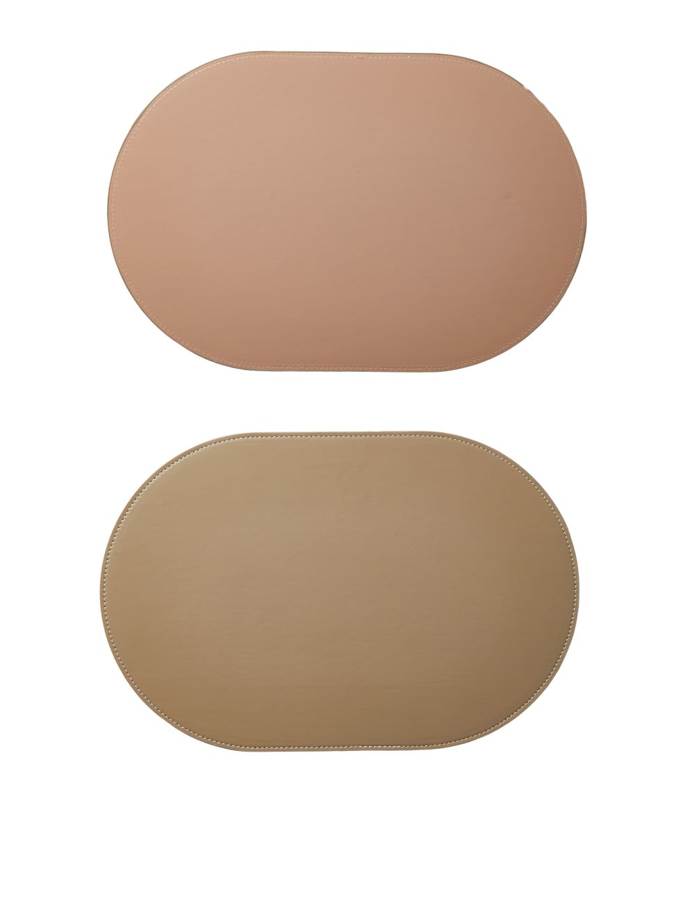 Da'core Dækkeserviet oval PU fake læder rosa/taupe vendbar