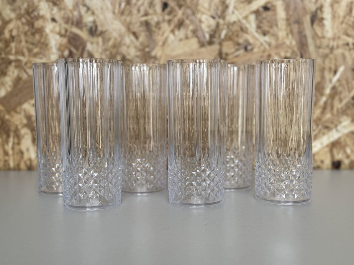 Long drink glas 6 stk. - klar plast