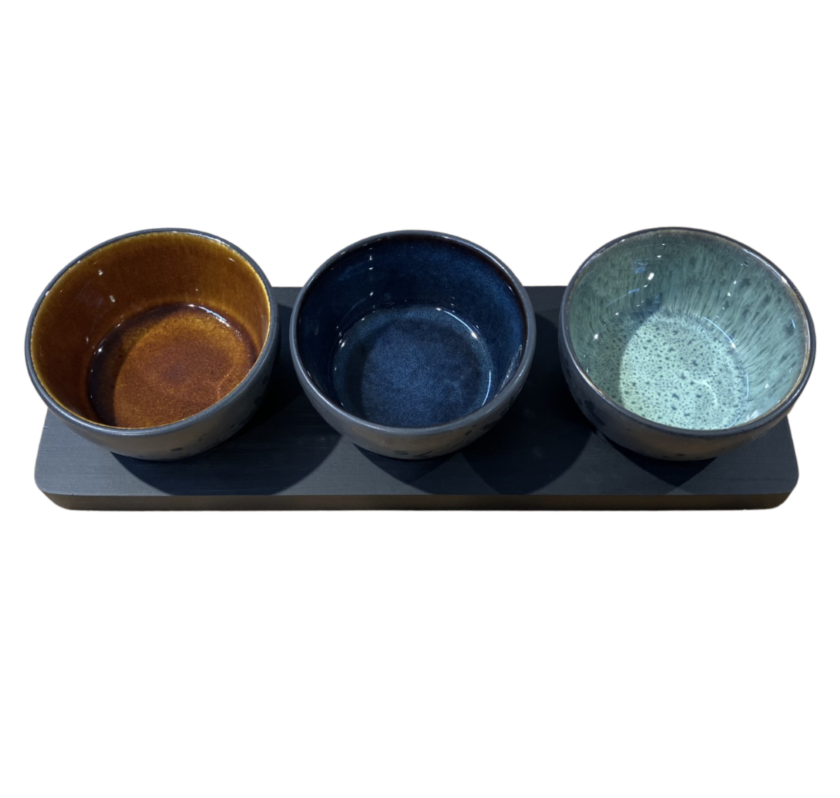 Bitz Cabaretsæt  4 dele Sort med mørkblå, grøn, amber