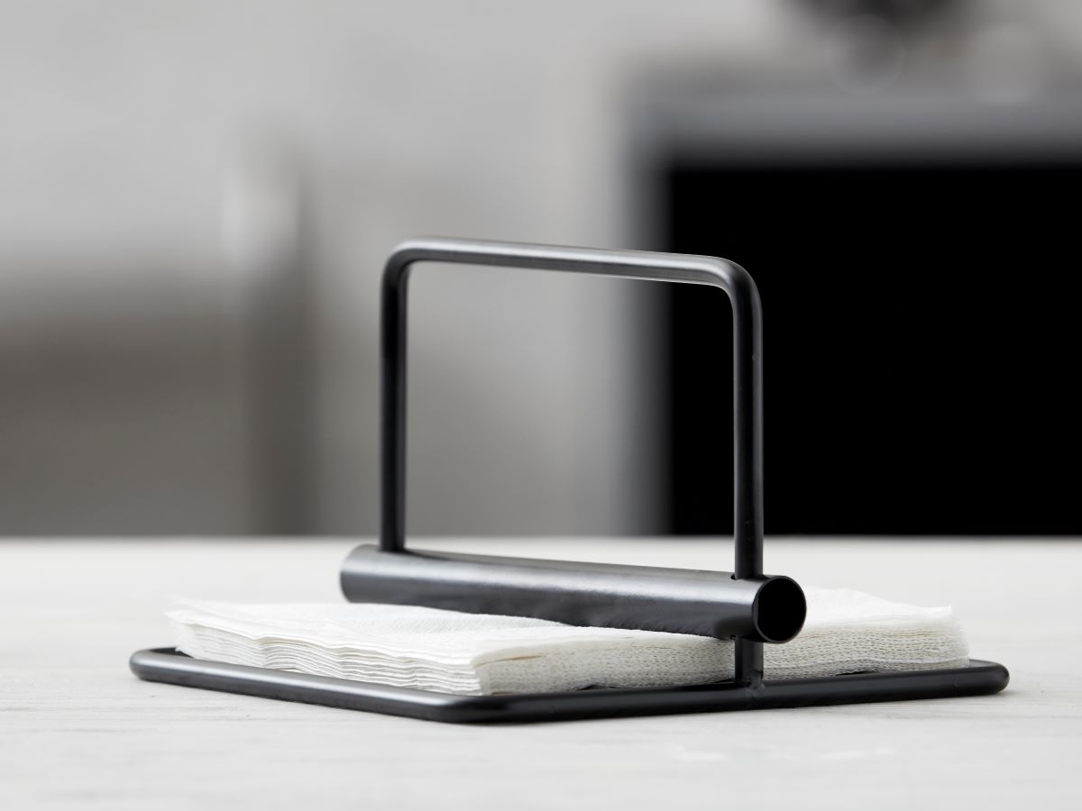 Serviethold 19x19x13,5 cm sort