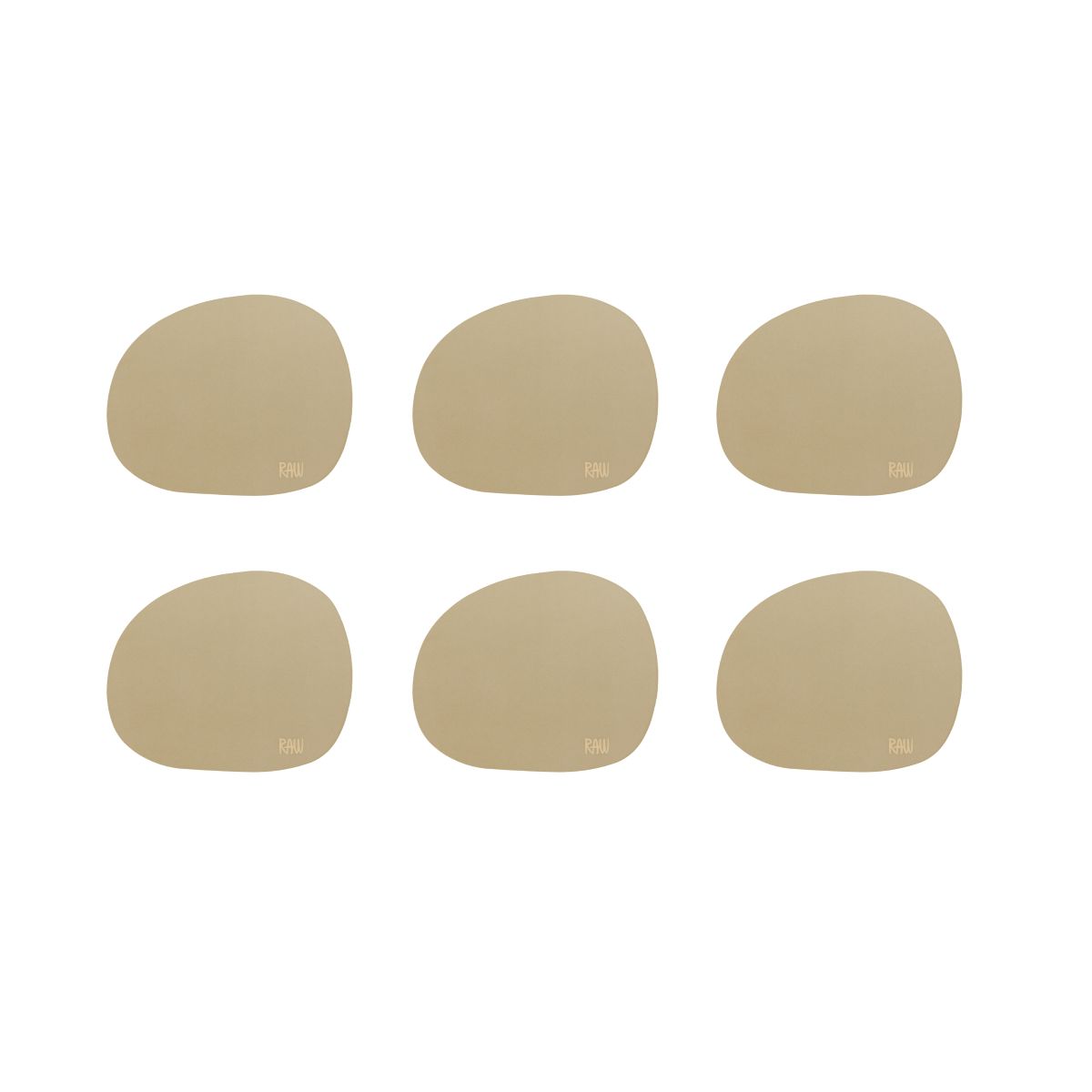 Raw Coaster soft silikone 12,2x10 cm 6 stk. beige