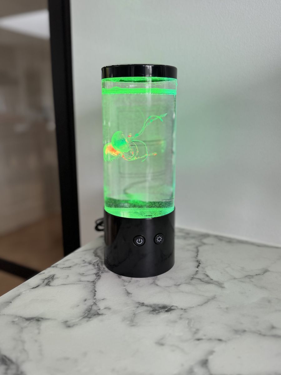 Jelly fish lampe 9x23 cm til batteri eller med USB