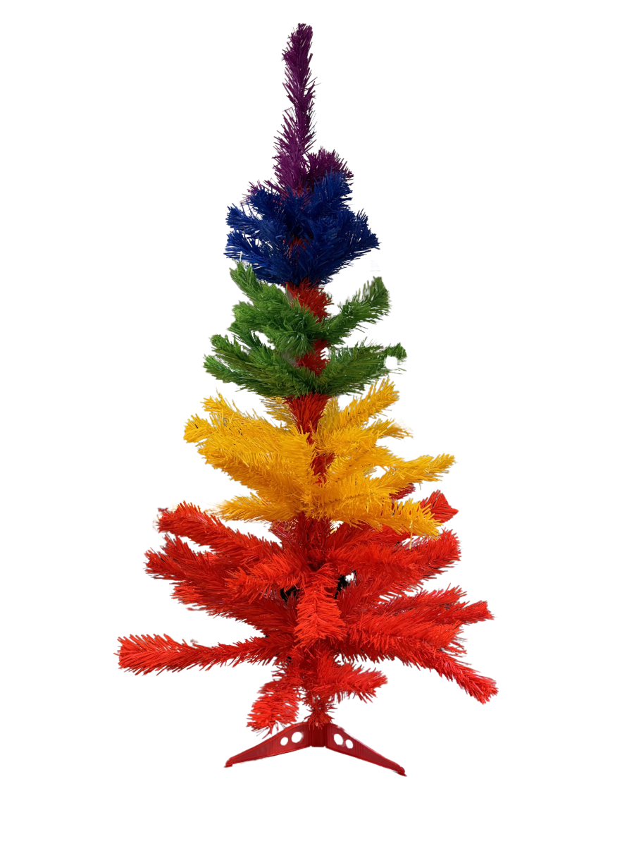 Conzept juletræ kunstig 180 cm regnbuefarvet  