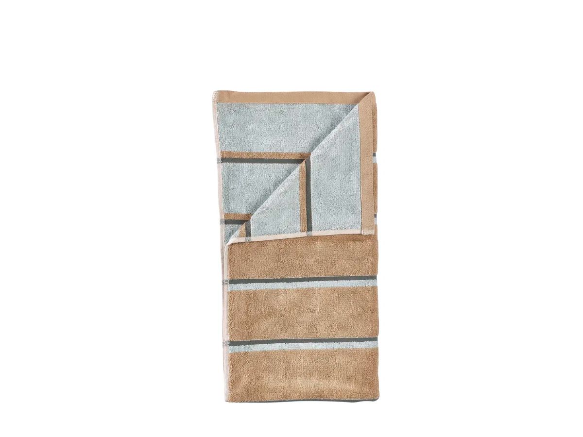 Zone Håndklæde Sauna 70x140 cm. camel/ice blue/olive green