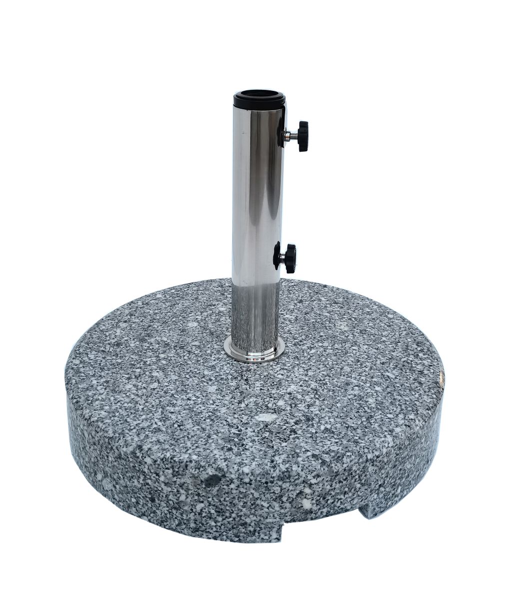 Parasolfod rund granit 35 kg grå