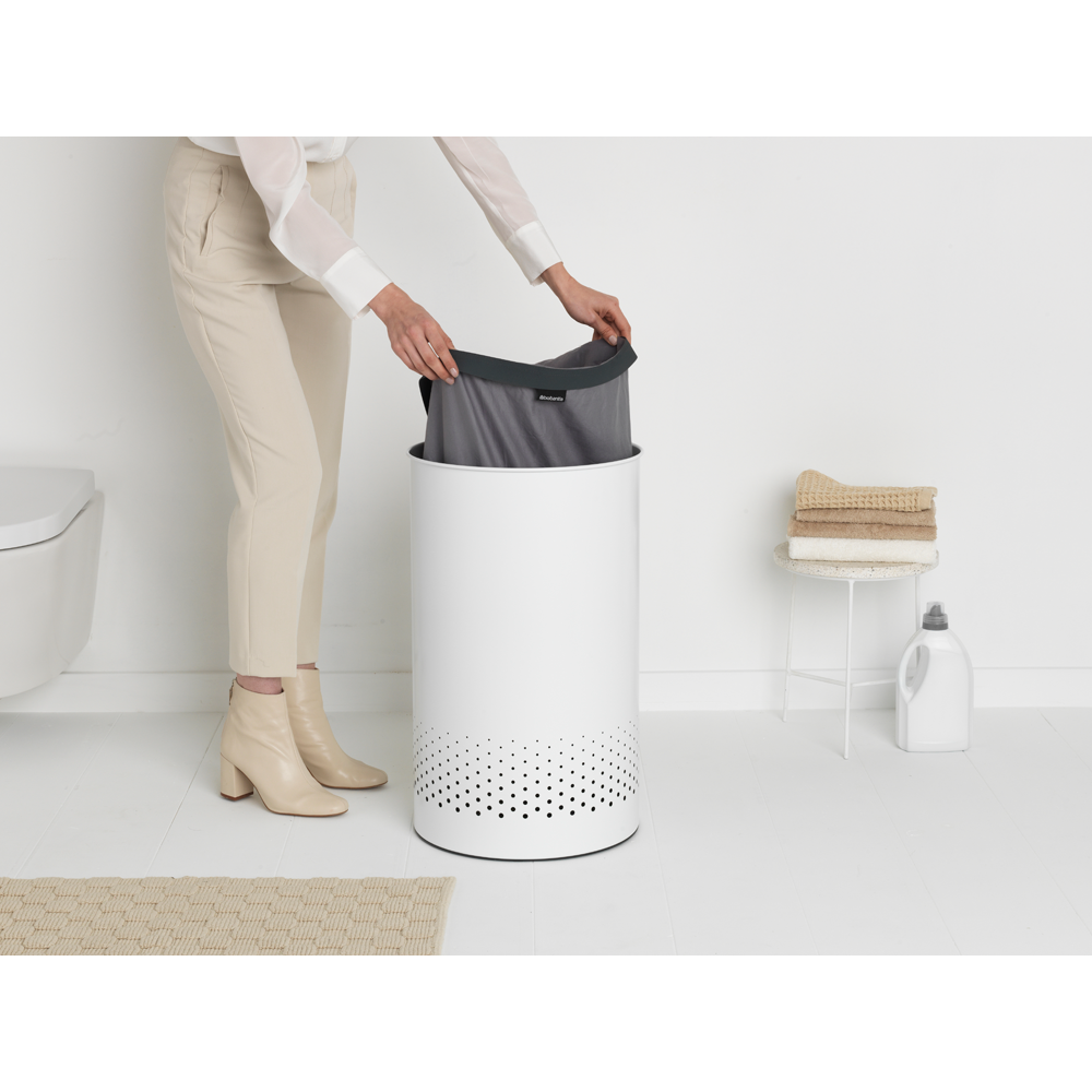 Brabantia Vasketøjskurv 60 Ltr. White Låg White