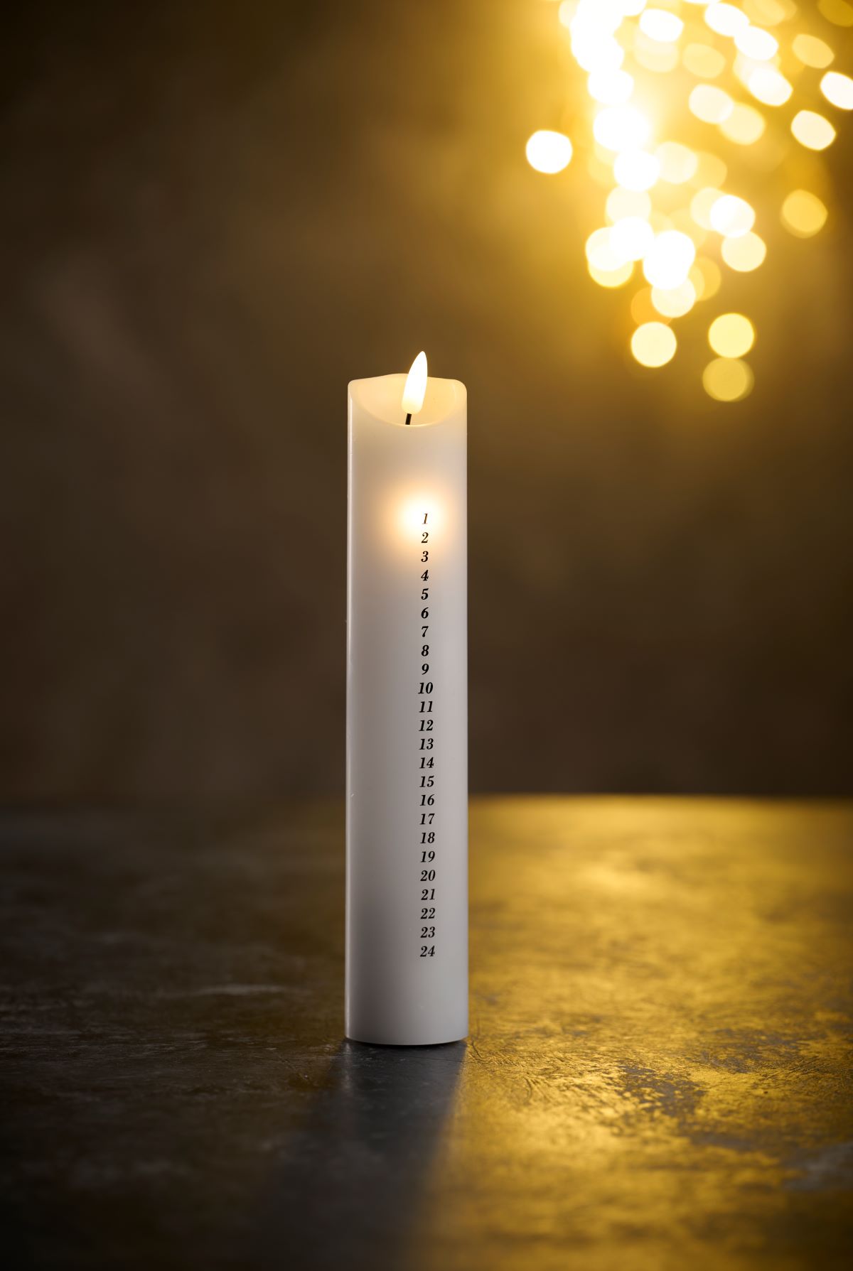 LED kalenderlys med fjernbetjening Hvid