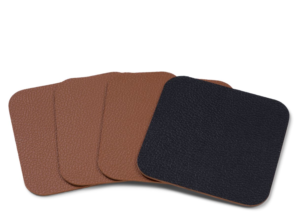 Coasters 10X10 cm 4 stk. Sort/Brun