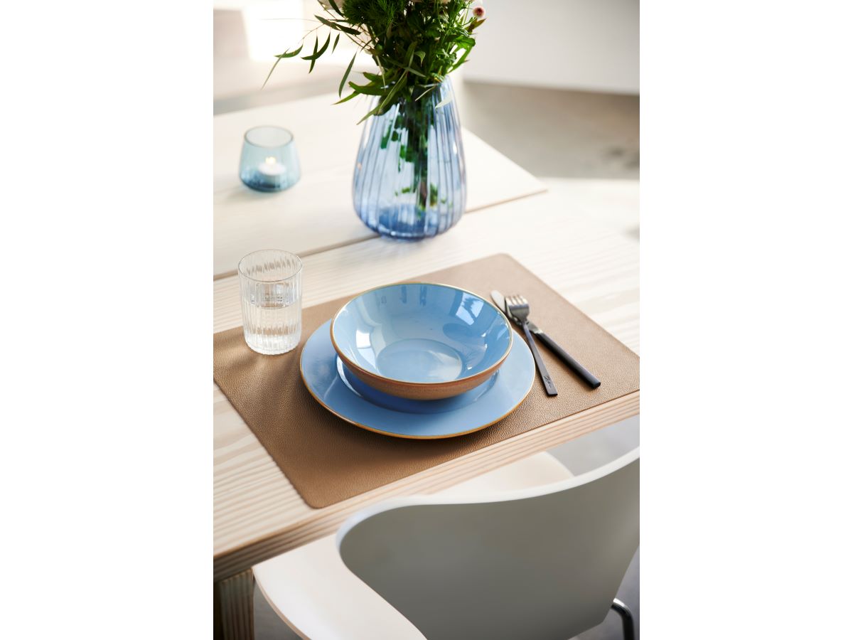 Bitz Wood Frokosttallerken Ø 22 cm. brun/blå
