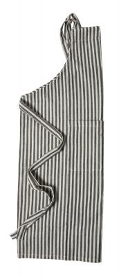 Grillforklæde med lomme strib blå