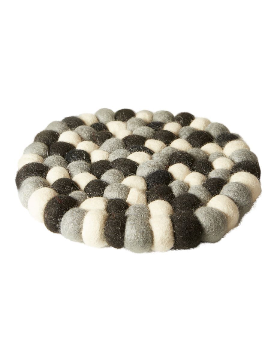 Bordskåner uld Ø 20 cm. - Sort/grå/natur