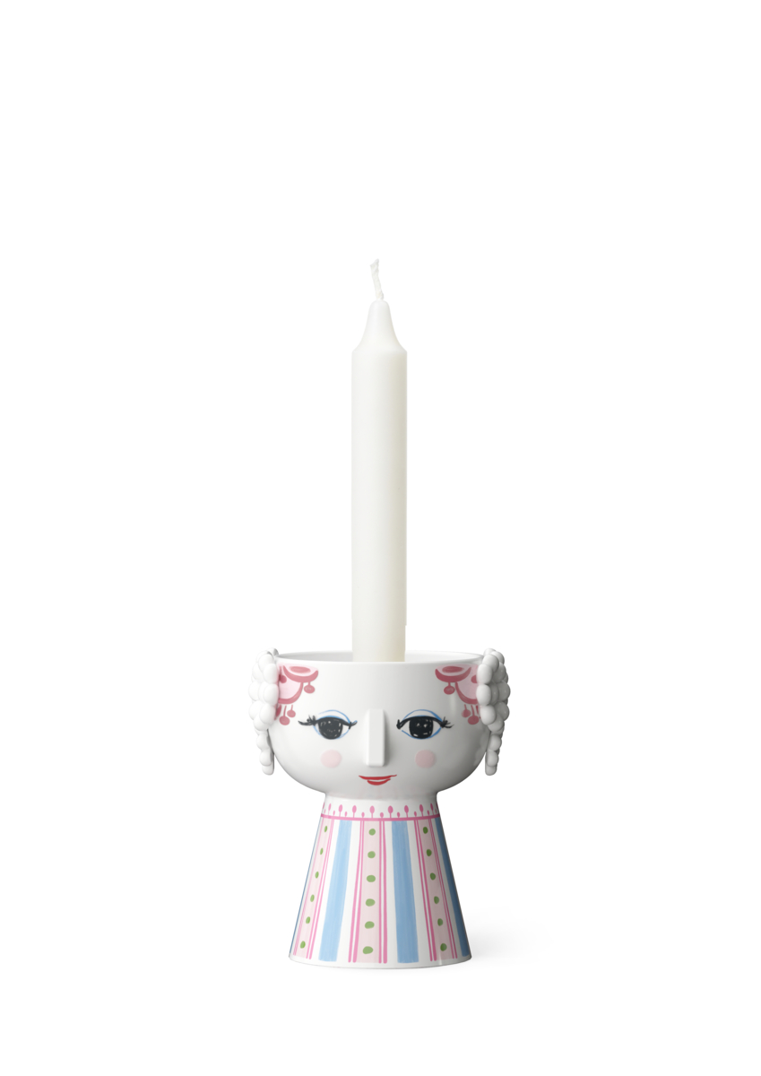 Bjørn Wiinblad Lysestage H9,5 cm. pink