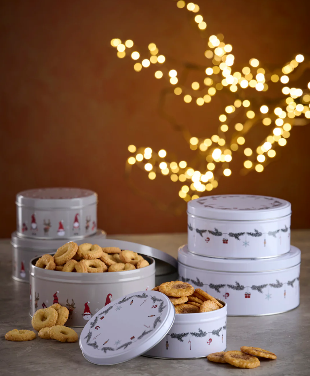 Kagedåsesæt med 3 stk. assorteret hvid/grå