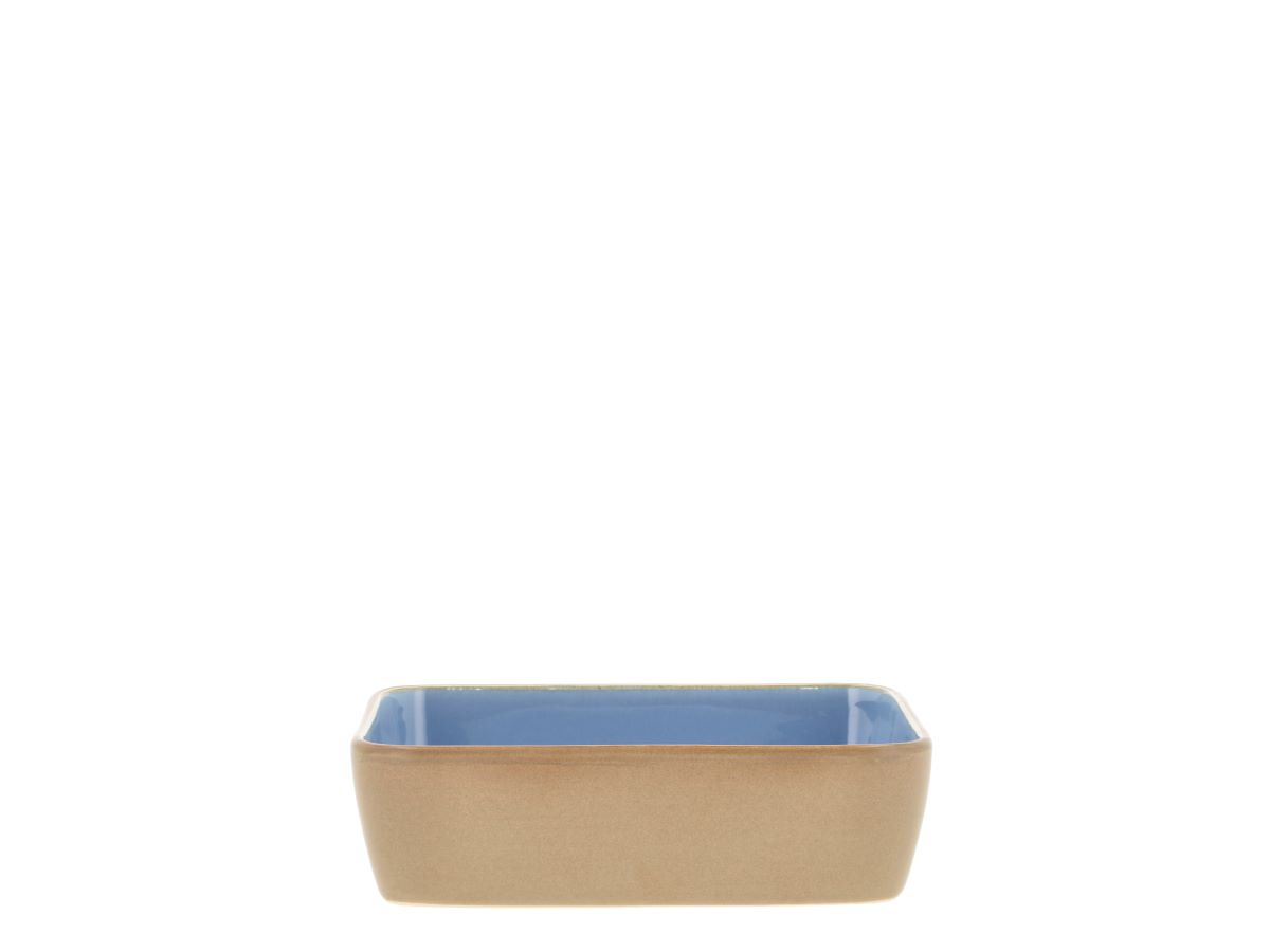 Bitz Wood Fad rektangulært 19x14 cm. brun/blå