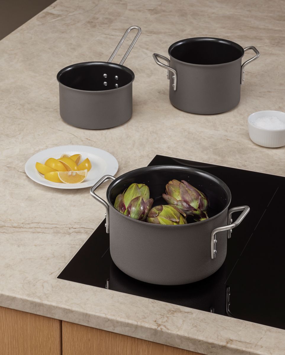 Eva Trio Grey Line Grydesæt keramisk 1,8 l - 2,5 l - 3,8 l recycled