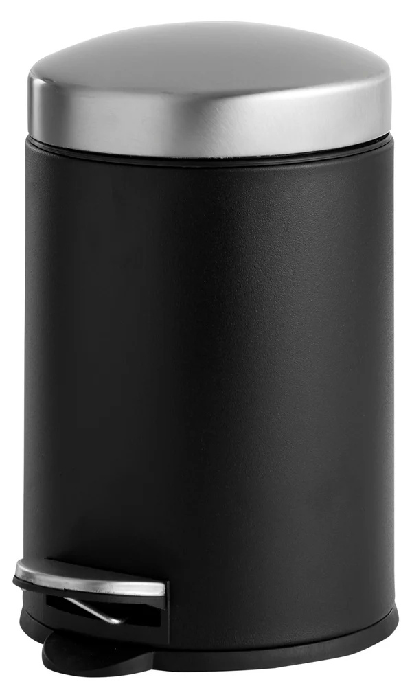 Pedalspand med soft close/sort og rustfrit stål - 3 L