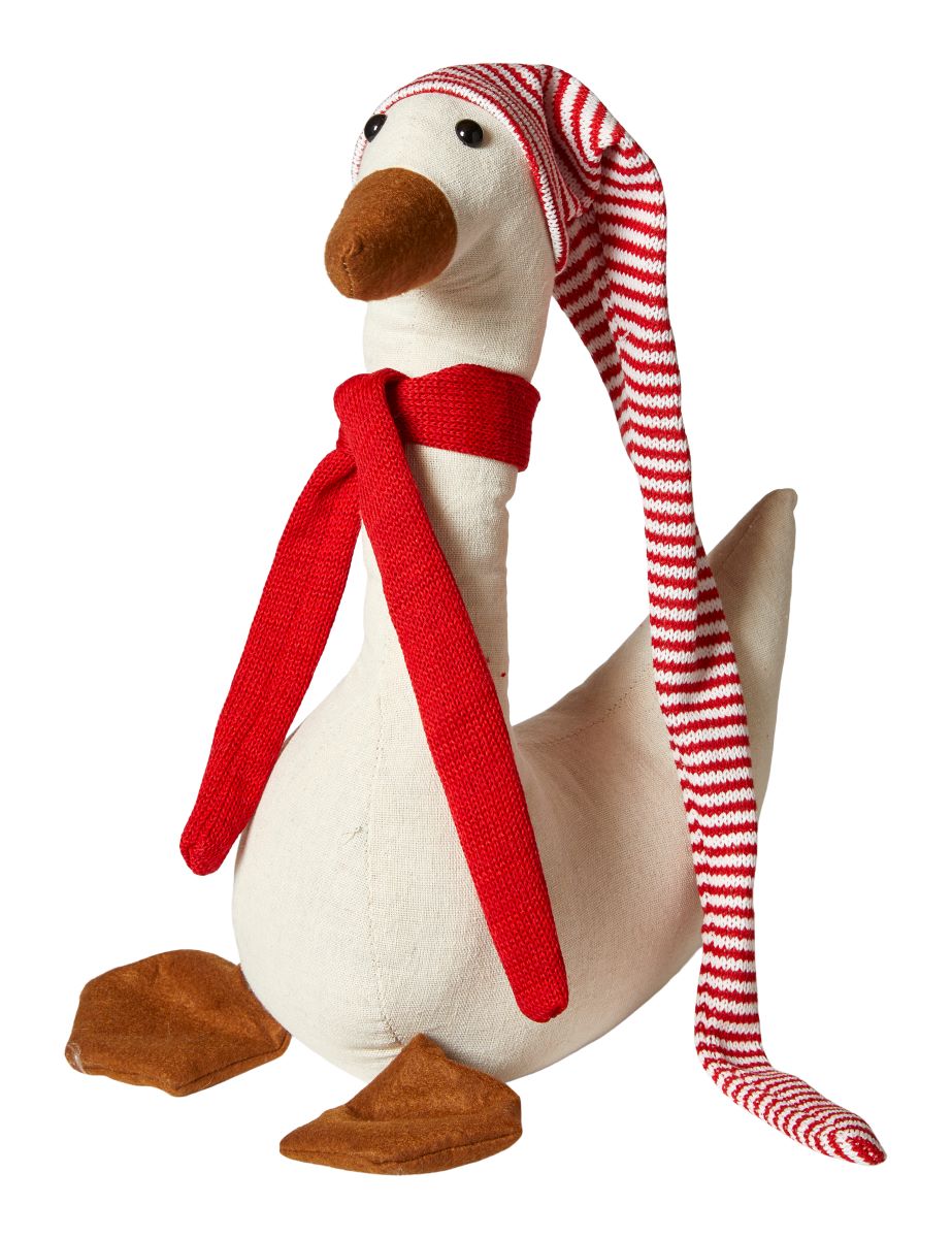 Juleand med hue 30x14x90 cm. - sand