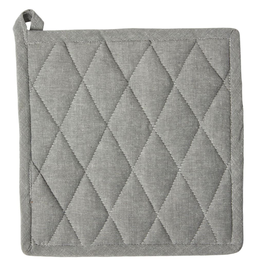 Grydelap quilt 22,5x22,5 cm uni cross grå