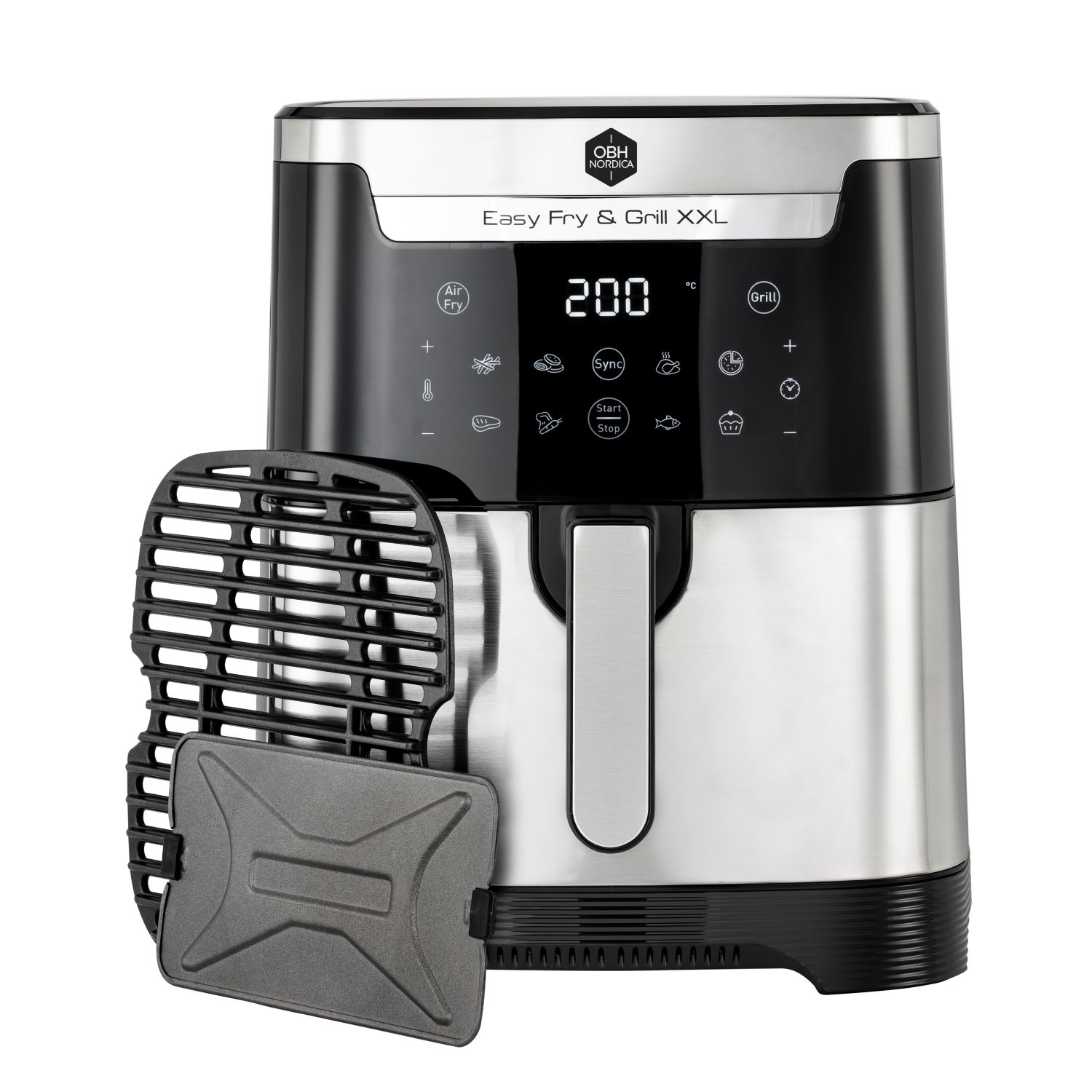 Easy Fry & Grill XXL 2-i-1 airfryer 6,5 ltr. - stål