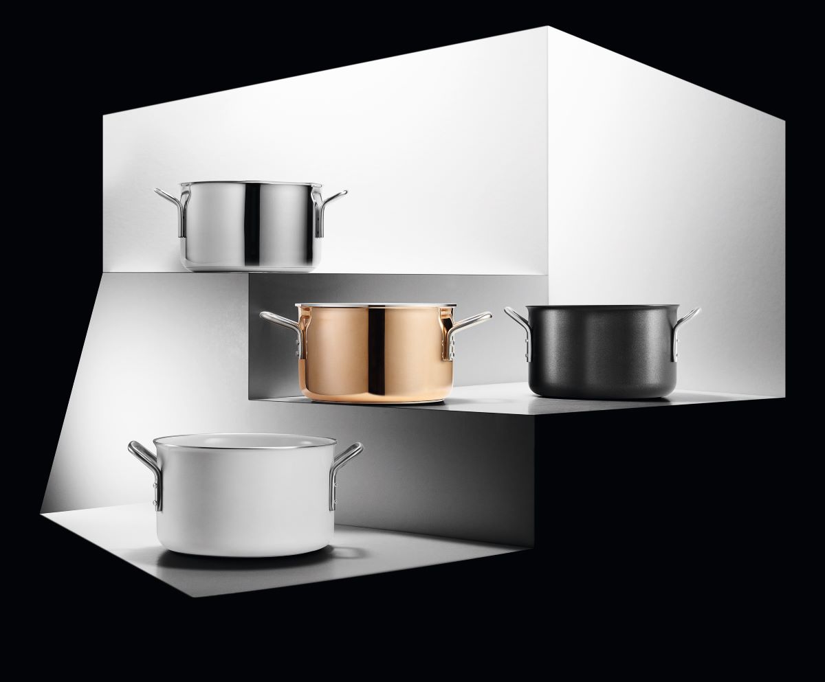 Eva Trio White Line Gryde 2,5 l med keramisk belægning, hvid/hvid