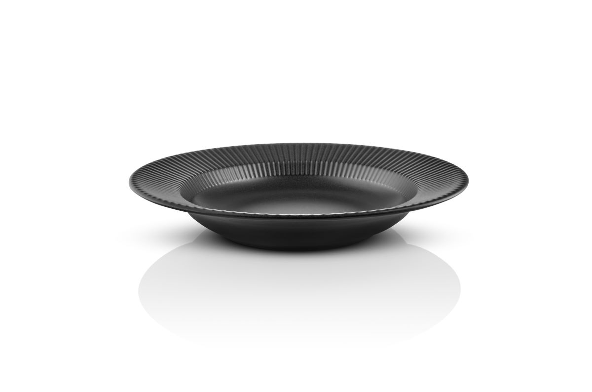 Eva Trio Legio Nova Dyb tallerken Ø 22 cm. - sort stentøj