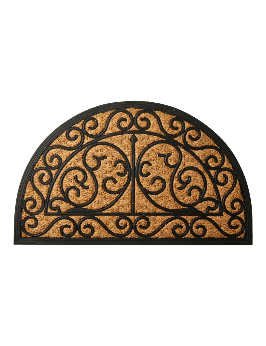 Dørmåtte Gummi ornament Halvmåne 45X75, natur