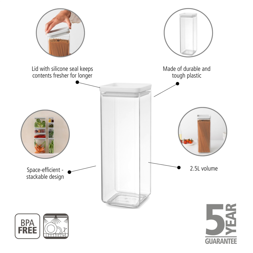 Brabantia Tasty+ Opbevaringsboks 2,5 L lysegrå