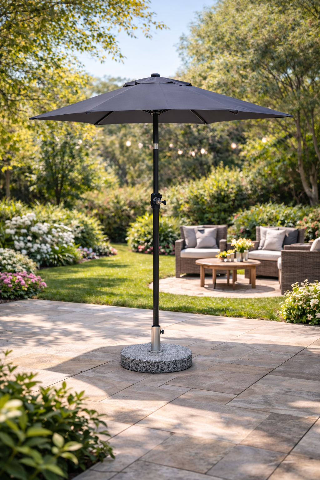 Madrid Parasol Ø 2 m. aluminium grå NR 120