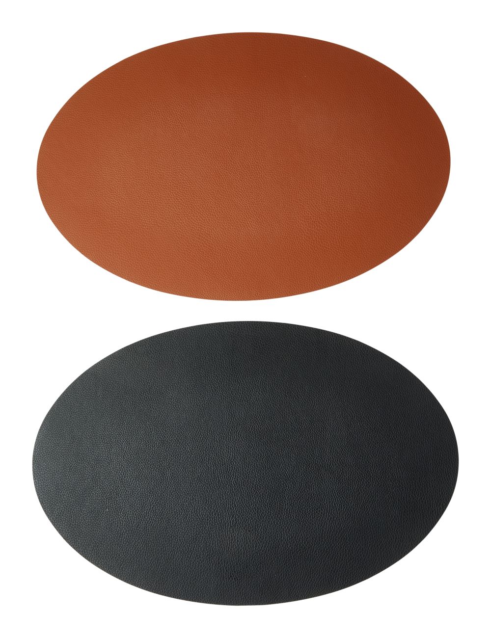 Da'core Dækkeserviet oval PU soft 41x33 cm cognac/sort vendbar